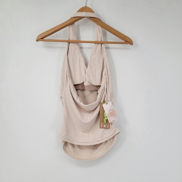 Ogl Move Airy Brami Nude Beige Halter Top Size Small Minimalist Wardrobe Basics - Picture 4 of 12
